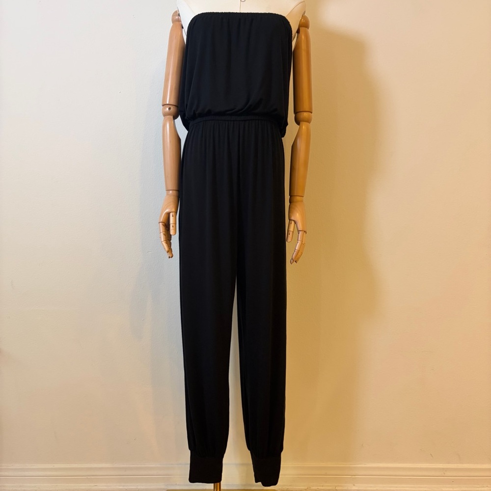 Black Strapless Jogger Jumpsuit Plus Size XL/XXL